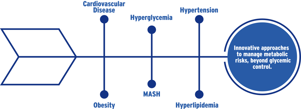 Type 2 diabetes diagram to show how all diseases are interconnected.